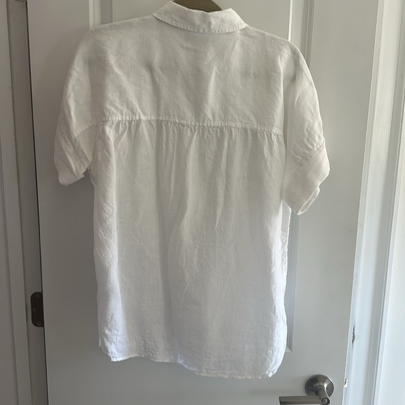 J Crew Relaxed Fit Baird McNutt Linen Button Down Short Sleeve Top Size M - Picture 11 of 12